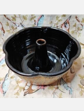 Paul Ray Modern Stoneware Pottery Drippy Glaze Bundt Tube Pan Seagrove NC